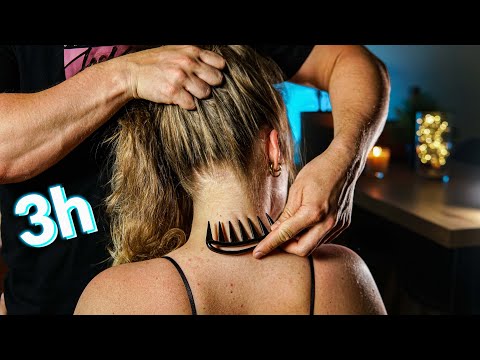 3-HOUR ASMR Insomnia Treatment - Hair Brushing Sounds (No Talking)