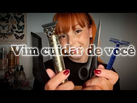 ASMR barbearia completa 💈 Barba, Toalha Quente, Limpeza Facial e Sobrancelha | #relaxamentoprofundo