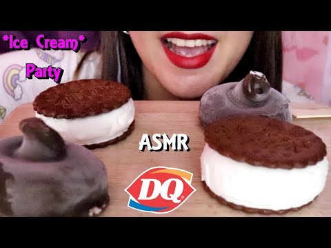 ASMR Dairy Queen Ice Cream Party Eating No Talking