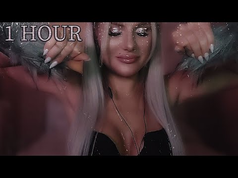 ASMR 💕 BRAIN MASSAGE For Deep Sleep (gentle whispering, fluffy mics, brushing, rain sound)