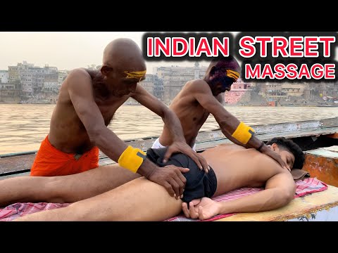 Part-1/3 Indian Street Barber traditionally Massage by Street Barber Chamunda Brothers | #asmr  