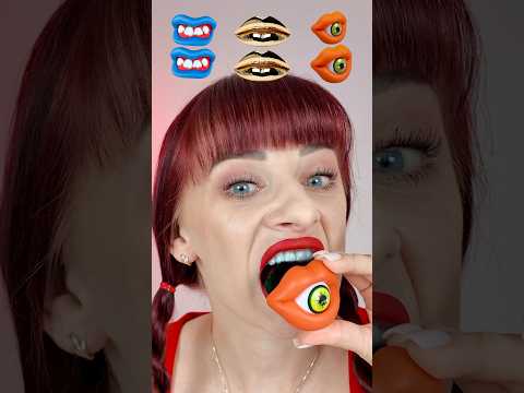 ASMR Eating Jelly Lollipops, Eyeball, Lips #shorts