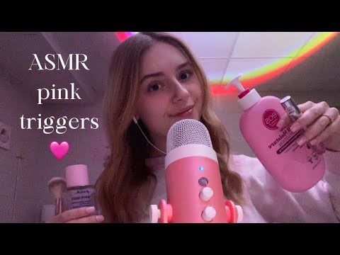 ASMR pink triggers (scratching, tapping, mouth sounds, hand movements, etc.)