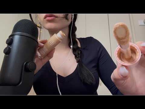 ASMR doing your makeup for a holiday party // personal attention 