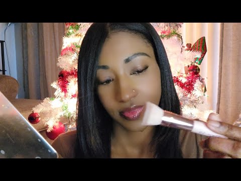 ASMR Girlfriend Pampering You  (Christmas Edition) Face Brushing/Touching, 💋, Personal Attention.