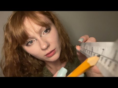 asmr mumbling and measuring  📐📝 examining you with inaudible / unintelligible whispers