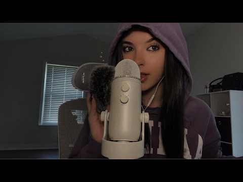 ASMR bare vs foam vs fluffy mic scratching/brushing