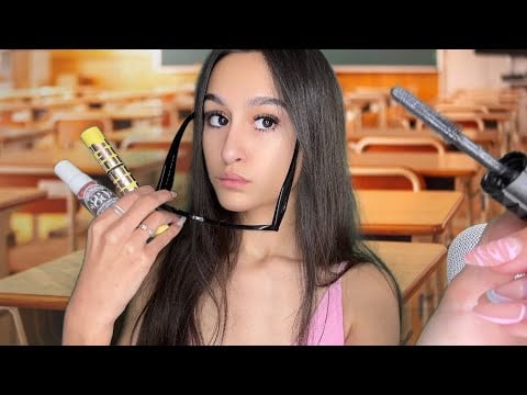 ASMR| NICE popular GOSSIPING girl sits next to YOU in class😳 