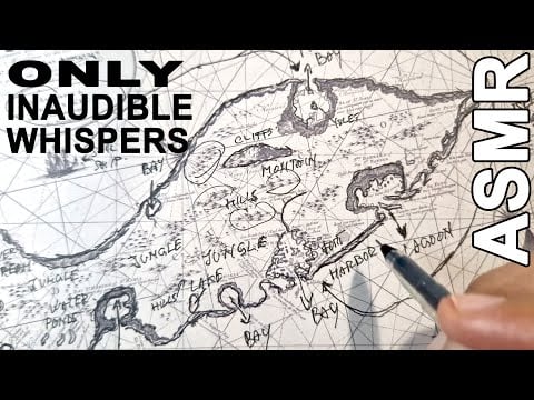 ASMR: Full Inaudible Whispering Video While Tracing a Vintage Map [ Pure inaudible whispers ASMR ]