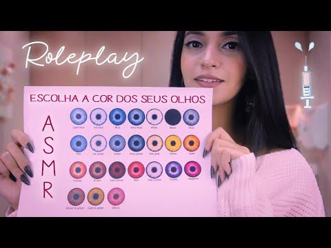 ASMR Mudando a Cor dos Seus Olhos: Tingimento de Pupila 👁️ ASMR Clínica Futurista | ASMR BR