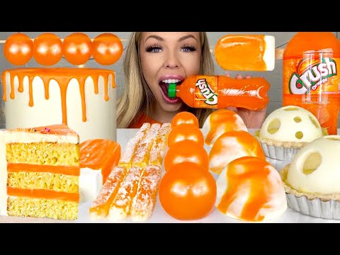 ASMR EDIBLE SODA BOTTLE, CANDIED ORANGE PEEL, ORANGE CREAMSICLE MUKBANG 먹방