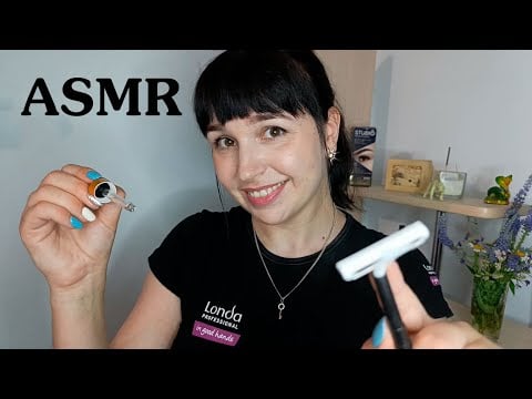 АСМР💓 Массаж с маслом и Бритье головы с пеной ASMR Massage with oil and head shaving with foam