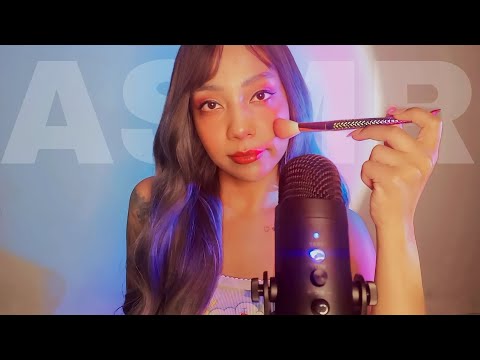 ASMR PINCEL na TELA com SONS de BOCA,MOUTH SOUNDS, CAMERA TOUCHING, WET MOUTH SOUNDS 👄💦