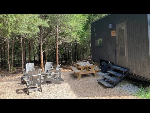 Camping ASMR! Nature sounds + tiny house tour. (Whisper, tapping and soft speaking)