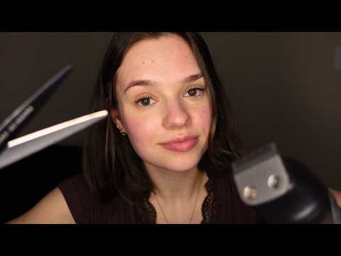 ASMR barbershop roleplay 💈men's haircut ✂️ beard trim & shave 🪒