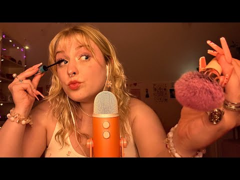 ASMR Get Ready With Me! Doing My Makeup, Nails, and Accessories + Rambles and Tapping ✨🩷💄💅🏻