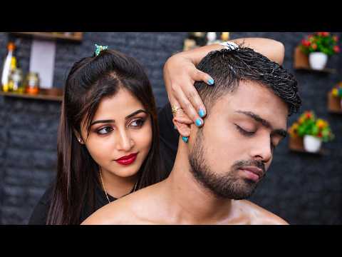 Lady Barber Chaitali Gives Intense ASMR Ear Finger Head & Shoulder Oil Massage For Deep Sleep