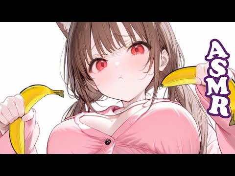 [ ASMR ] eating banana 🍌 sticky mouth sounds, no talking