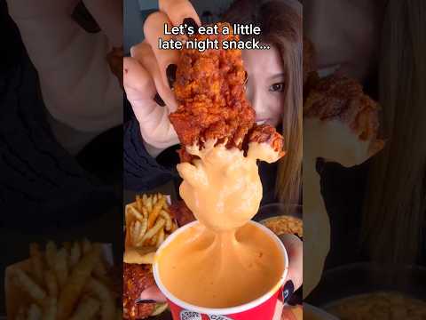 Let’s eat a little Dave’s Hot Chicken #food #eating #mukbang #chicken #asmr