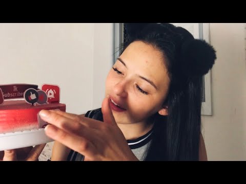 ASMR- comendo nosso bolo de mil inscritos 🎂