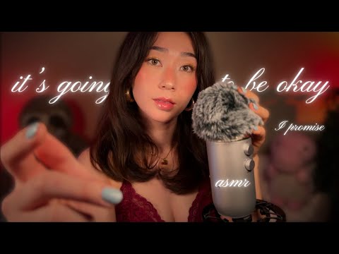 ASMR for Anxiety 🩵 (shh, you're okay, positive affirmations, fluffy mic scratching, face brushing)