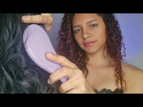 ASMR • Cabeleireira dando um trato no seu cabelo RP ✂️💇🏽‍♀️ #asmr #relax 