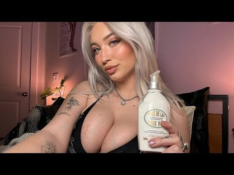 Tingly Body Triggers to Help You Sleep (Body Lotion, collarbone tapping, kisses, ASMR)