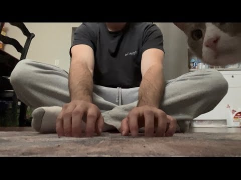 ASMR Fast and aggressive floor tapping with my cat Thomas