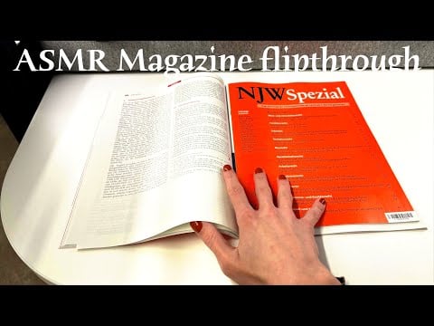 ASMR 🌙 Flipping through a magazine - Page turning & page squeezing (no talking)
