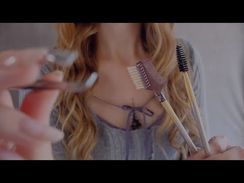 ASMR Pampering Your Eyebrows 💜✨ Plucking, Trimming, Brushing (No talking & Layered sounds)