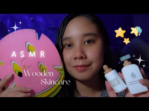 ASMR Wooden Skincare Before Bed on Rainy Night ✨🌿🌧️ (Layered Sounds, Less Talking, Whispering)