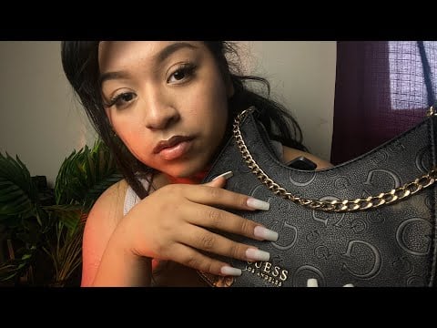 ASMR bag tapping & scratching and brain melting mouth sounds for good sleep👛💕