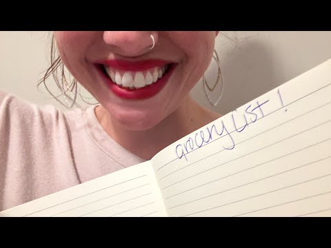 ASMR - My Grocery List! Up Close Soft Spoken Gum Chewing