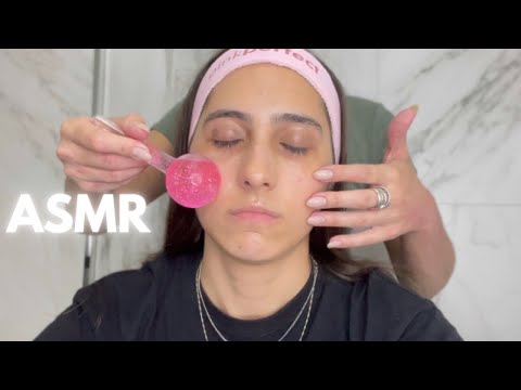 ASMR (aplicado) MASSAGEM FACIAL E SUPER RELAXANTE NA MINHA IRMÃ