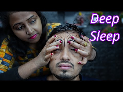 Heavenly bliss ASMR Head Massage By Beautiful Lady Barber | Forehead Tapping & Head Scratching ASMR