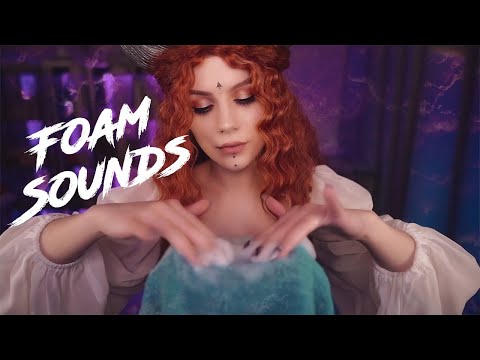 ASMR Foam Sounds on Your Ears 💎 Dark Ambience, No Talking, 3Dio