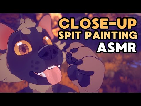 [Furry ASMR] Close-Up Spit Painting Your Face! 🤍 | VR Tingles | Mouth Sounds, Slurps, Ear Noms...