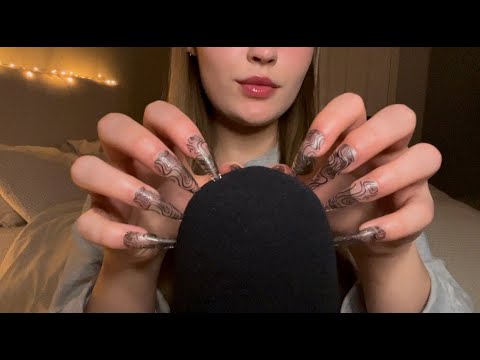 ASMR DEEP MIC POKING w/ Foam Mic & Long Nails