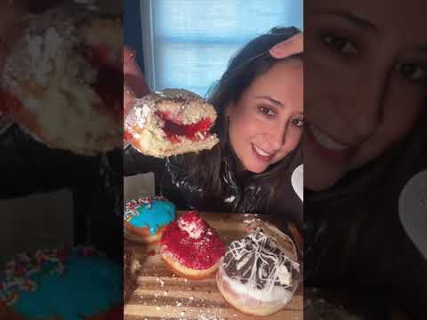 Rating Specialty Donuts ASMR eating sounds #shorts #donuts #asmreating #asmr #review
