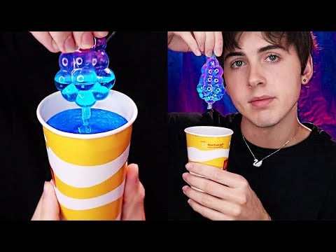 ASMR TIKTOK GRAPE DESTROYING LIP BALM JELLY EAR MASSAGE