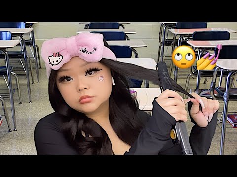 ASMR pov you sit next to the hot cheeto girl 🔥👸🏻(gum chewing,fast and aggressive)