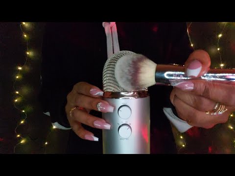 (ASMR) Gentle Mic Brushing, & Scratching Triggers (Fluffy Mic, Long Nails +) No Talking [4K]