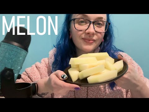 ASMR Eating Honeydew Melon & Ramble Update On Channel Uploads 🍈