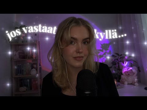 ASMR SUOMI jos vastaat kyllä, saat mennä nukkumaan | kesään liittyviä kysymyksiä