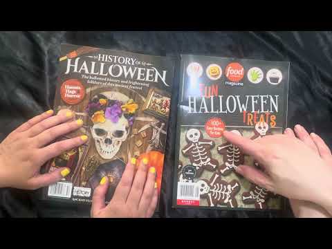 🎃ASMR 🎃Halloween Magazine Page Turning (Whisper) collab with @Trevschan2  ☠️ 