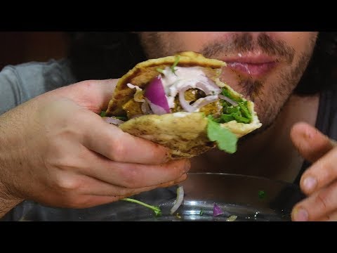 ASMR CURRY CHICKEN PITA WRAP GYRO * NO TALKING * (Extreme Soft Eating Sounds) 먹방