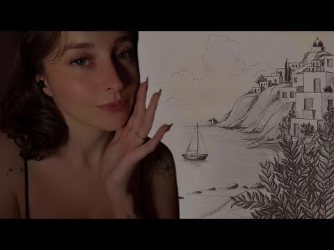ASMR Saturday Scribble Session • 08 (sleepy trigger words and background wave sounds) 