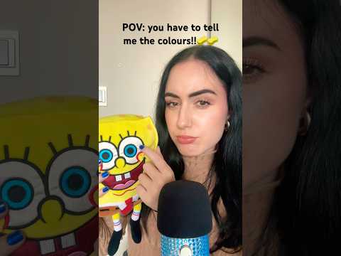 Tell me the colours!🧽🧽 #asmr #relax #sleepytingles #dormir #sleep #susurros #satisfying #spongebob