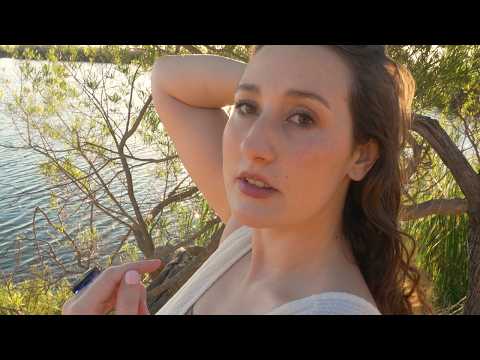asmr at the lake while the sun sets 🌅🧡 soothing for sleep