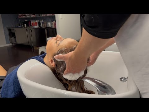 ASMR Relaxing Hair washing✨Scalp massage✨Hair brushing✨no talking #asmr #hairasmr 